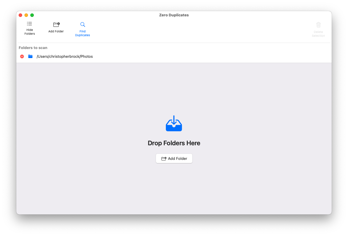 Zero Duplicates scanning Dropbox folder for duplicate files