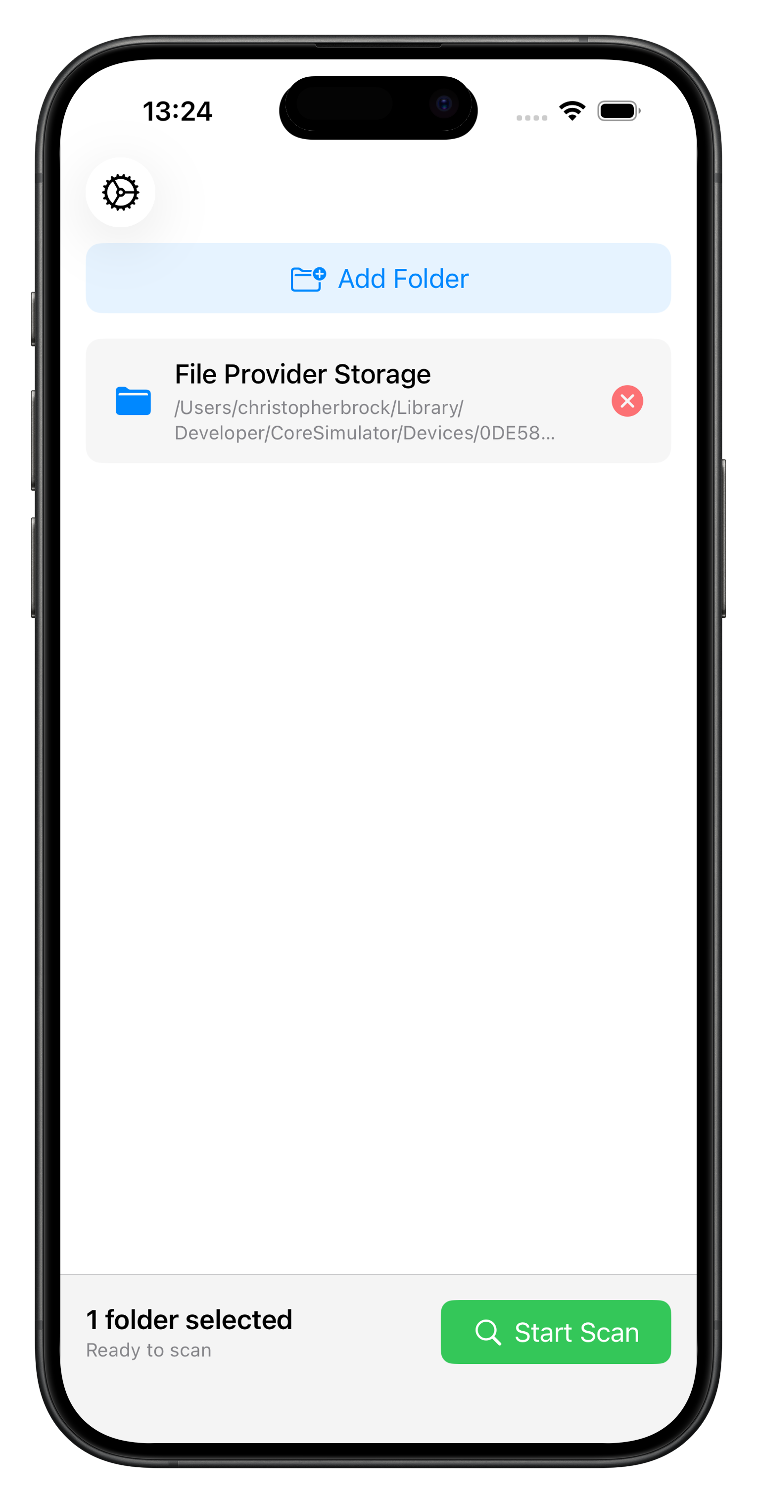 iPhone 15 Pro Max mockup showing Zero Duplicates main interface with duplicate file scanning