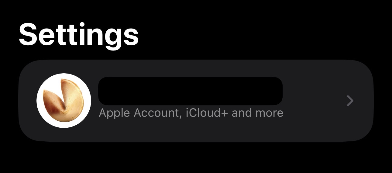 Image showing ios settings screen apple account
