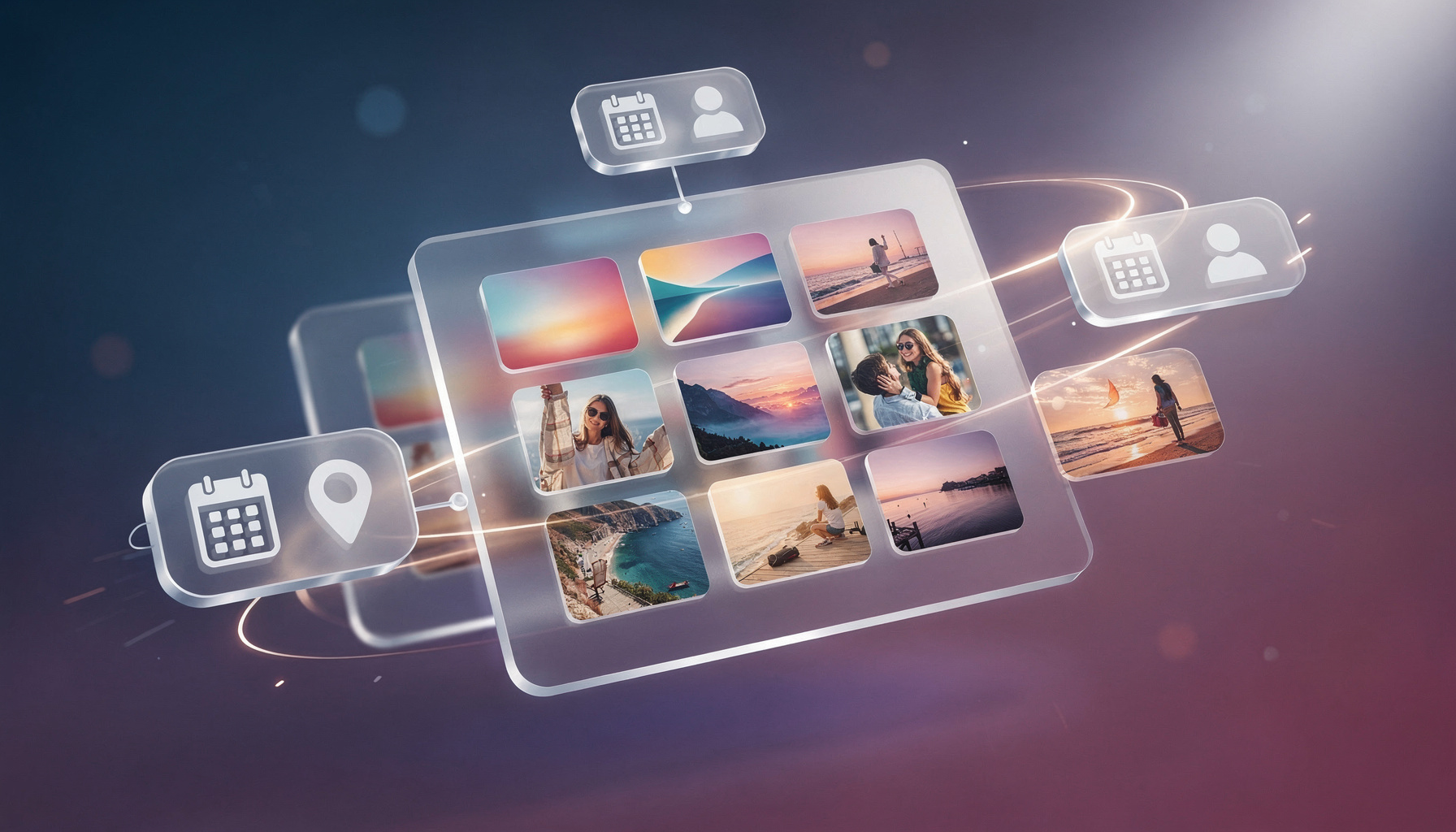 Photos app smart album creation interface on Mac showing multiple criteria setup